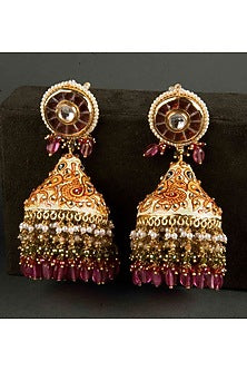 Gold Finish Meenakari Earrings