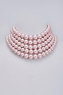Gold Finish Pearl Choker Necklace