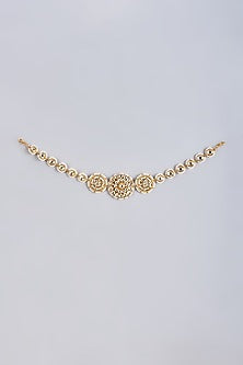 Gold Finish Kundan Polki & Pearl Sheeshpatti