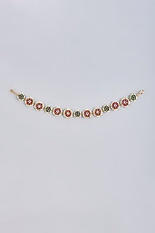 Gold Finish Kundan Polki & Pearl Sheeshpatti