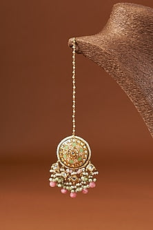 Gold Finish Kundan Polki Maang Tikka