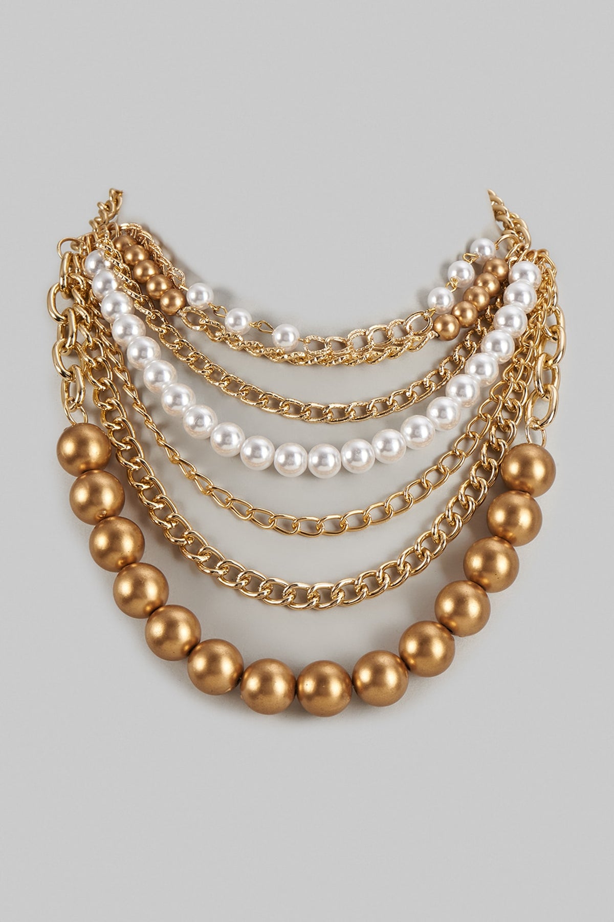 Rose Gold Finish Pearl Necklace