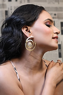 Gold Finish Handcrafted Hoop Earrings