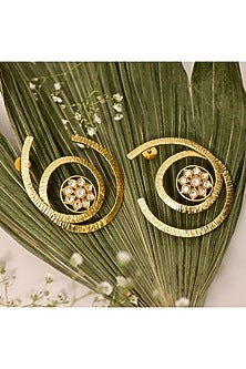 Gold Finish Handcrafted Hoop Earrings
