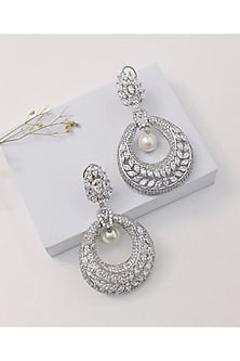 Silver Finish Handcrafted Dangler Earrings