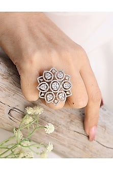 Silver Finish Handcrafted Adjustable Florenza Ring
