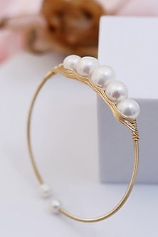 Gold Finish Pearl Handcrafted Bracelet