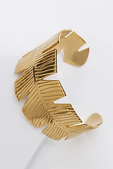 Gold Finish Leaf Anti Tarnish Handcrafted Bracelet