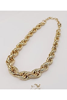 Gold Finish Elissa Handcrafted Chain Necklace