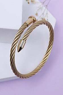 Gold Finish Handcrafted Overlap Bracelet