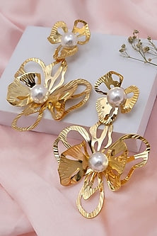 Gold Finish Rhea Anti Tarnish Handcrafted Earrings