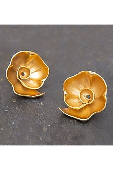 Gold Finish Handcrafted Blossom Earrings
