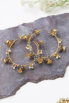 Gold Finish Hoop Earrings