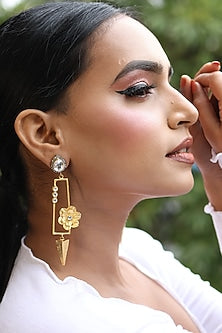 Gold Finish Handmade Dangler Earrings