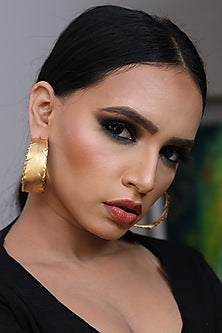 Gold Finish Handcrafted Hoop Earrings