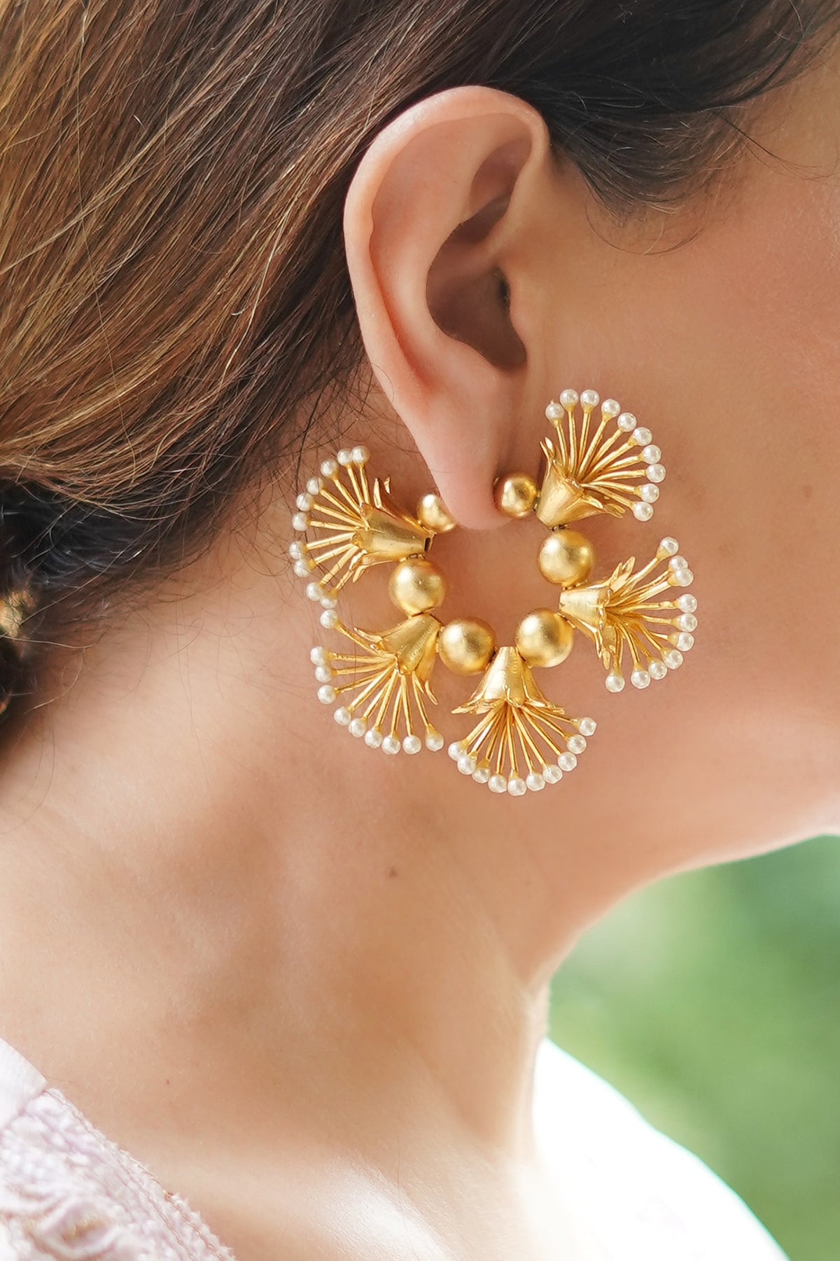 Gold Finish Handmade Hoop Earrings