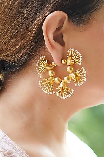 Gold Finish Handmade Hoop Earrings