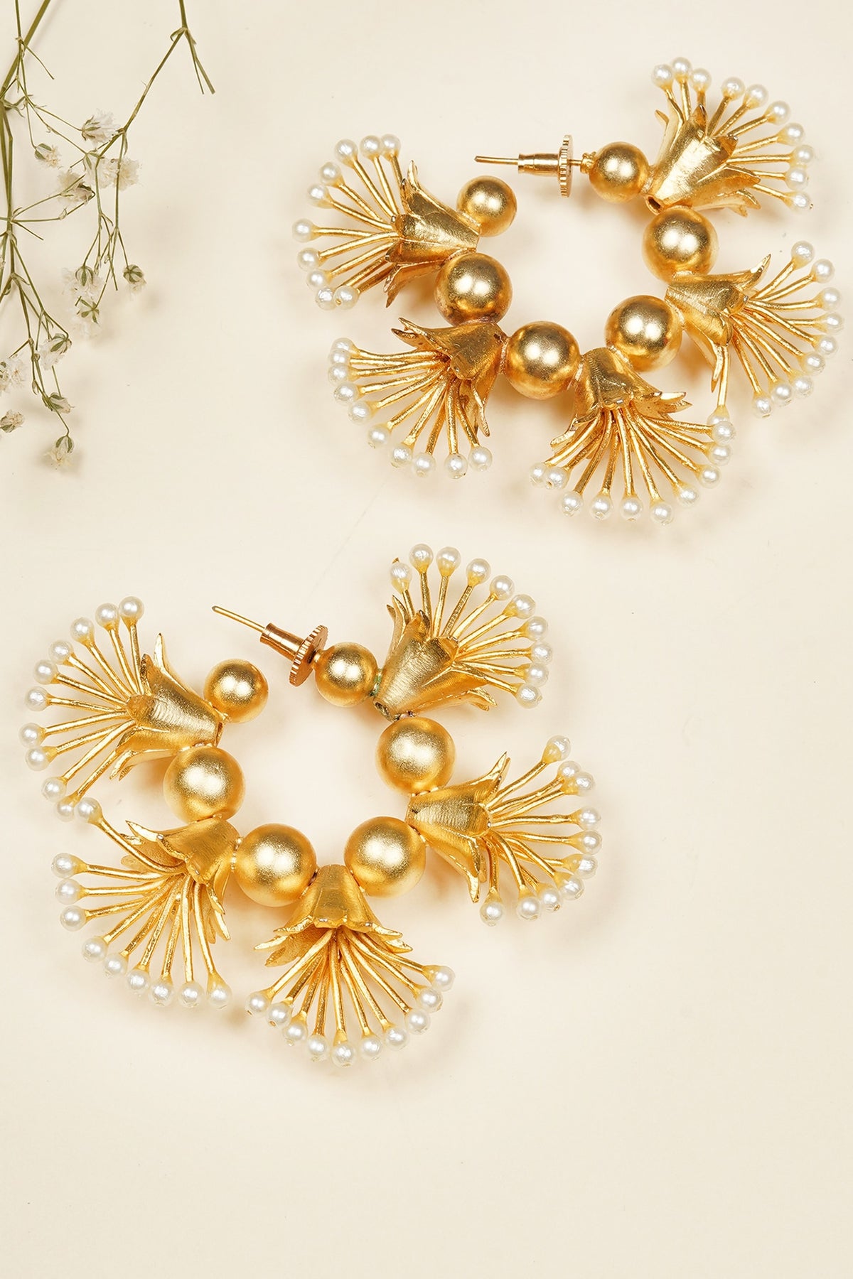 Gold Finish Handmade Hoop Earrings