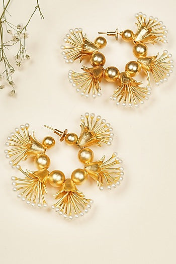 Gold Finish Handmade Hoop Earrings