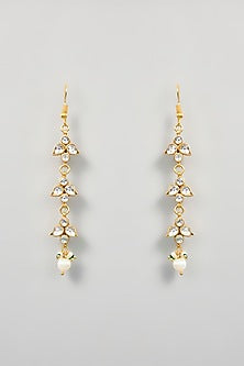 Gold Finish Kundan Polki Pendant Necklace Set