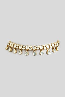 Gold Finish Kundan Polki Necklace