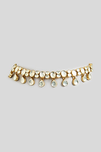 Gold Finish Kundan Polki Necklace