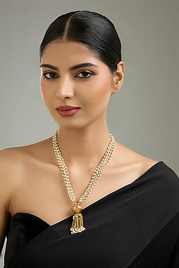 Gold Finish Pearl Necklace