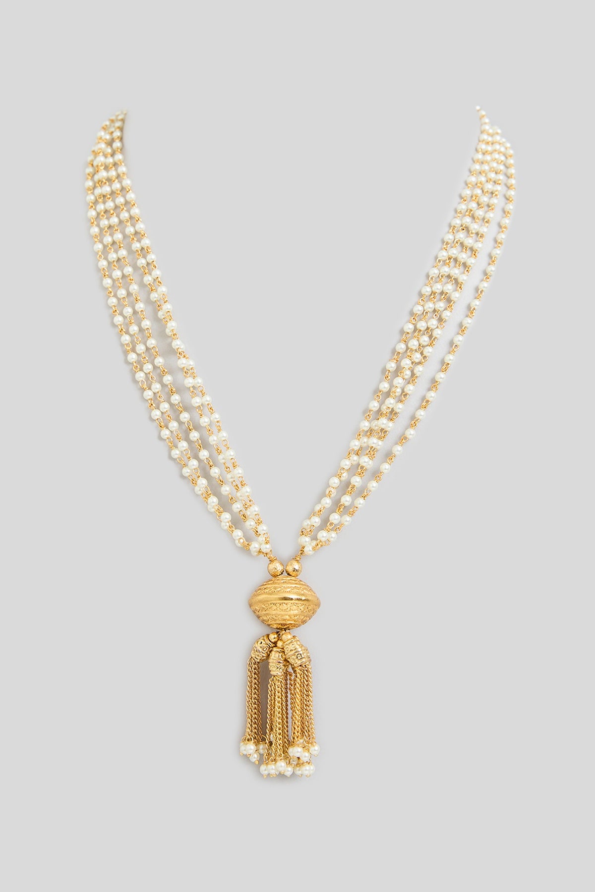 Gold Finish Pearl Necklace