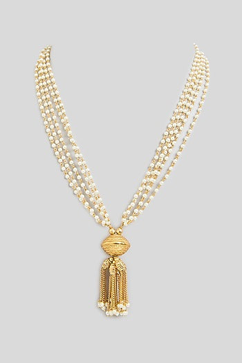 Gold Finish Pearl Necklace