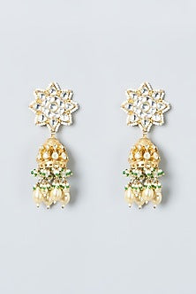 Gold Finish Kundan Polki Necklace Set