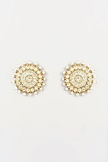 Gold Finish Kundan & Pearl Choker Necklace Set