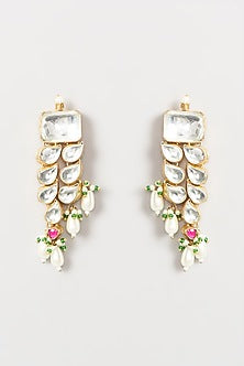 Gold Finish Multi-Colored Kundan Necklace Set