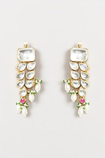 Gold Finish Multi-Colored Kundan Necklace Set