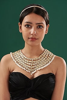 Gold Finish Kundan Necklace