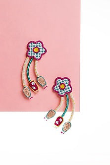 Multi-Colored Hand Embroidered Dangler Earrings