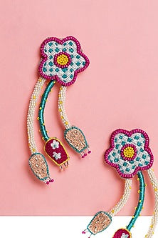 Multi-Colored Hand Embroidered Dangler Earrings