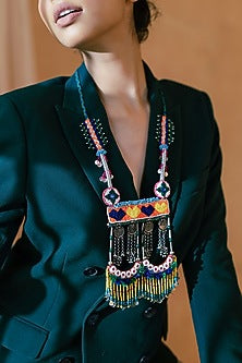 Multi-Colored Beaded Long Necklace