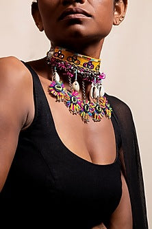 Yellow Handcrafted Choker Necklace