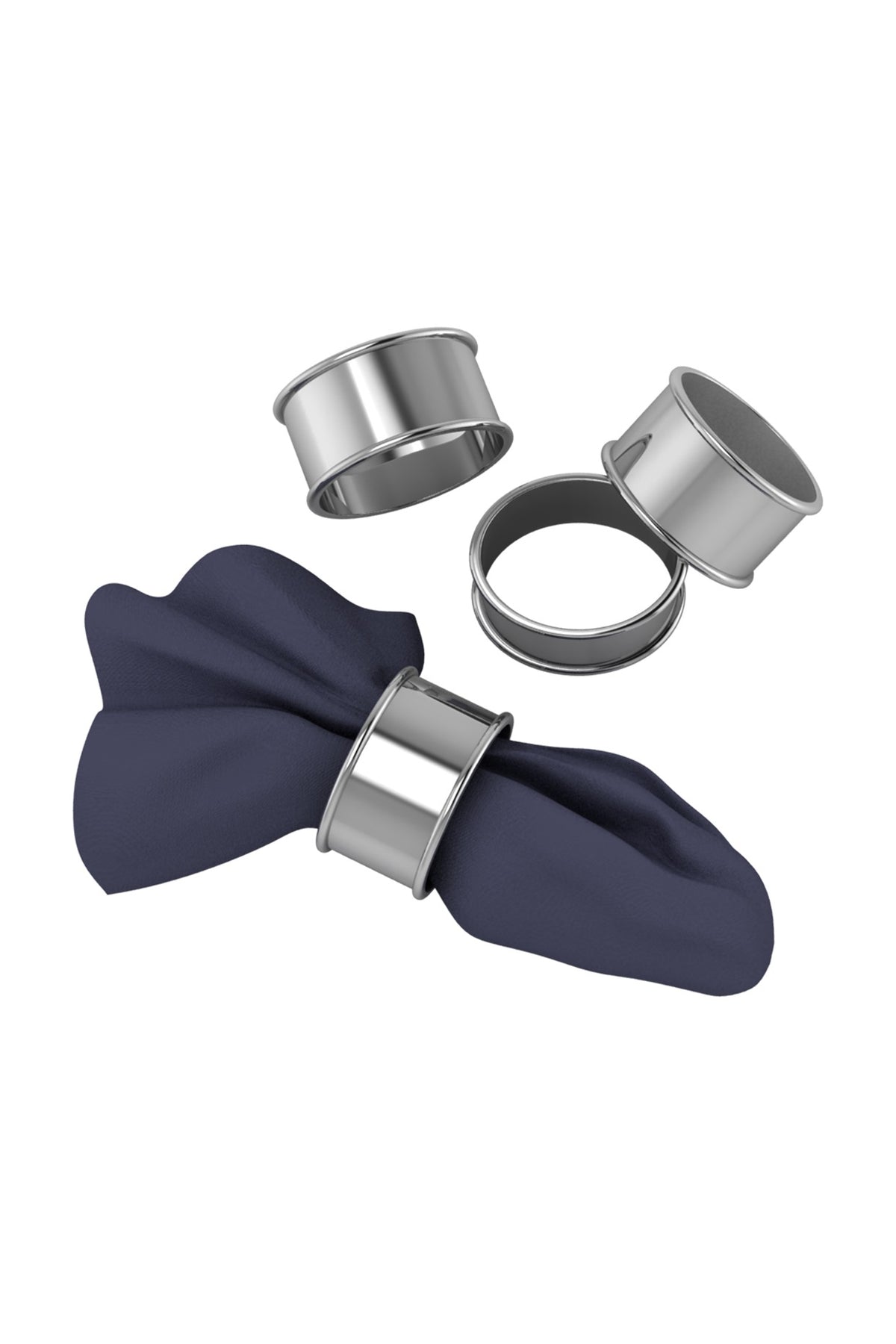 Pure Silver Plated Oval Napkin Ring Set
