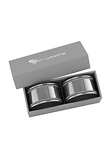 Pure Silver Plated Beaded Oval Napkin Ring Set
