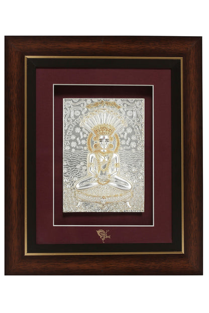 Pure Silver & Wooden Lord Parshvanath Photo Frame