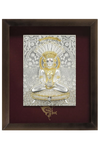 Pure Silver & Wooden Lord Parshvanath Photo Frame