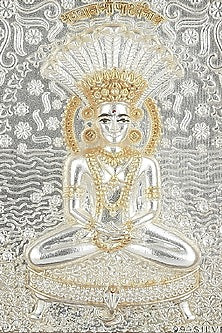 Pure Silver & Wooden Lord Parshvanath Photo Frame