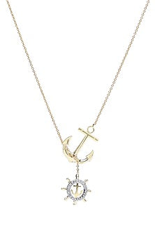 Two-Tone Finish Round-Shaped Diamond Wheel Of Sheep Pendant Necklace