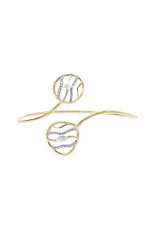 Two-Tone Finish Round Shaped Diamond Openable Bracelet