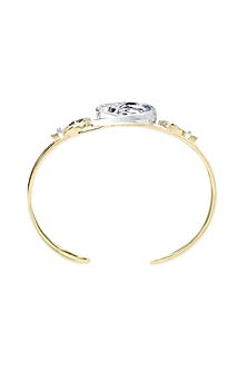 Two-Tone Finish Round Shaped Diamond Openable Waves Of Ocean Bracelet