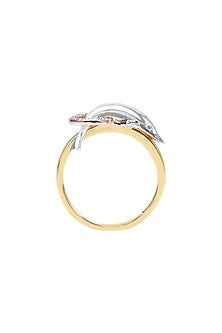 Two-Tone Finish Round Shaped Diamond Dolphin Ring