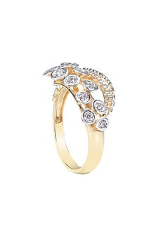 Two-Tone Finish Round-Shaped Diamond Octo Ring