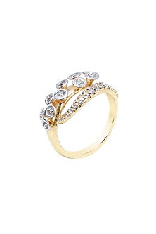 Two-Tone Finish Round-Shaped Diamond Octo Ring