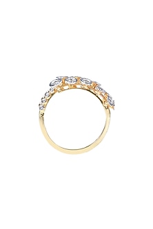 Two-Tone Finish Round-Shaped Diamond Octo Ring